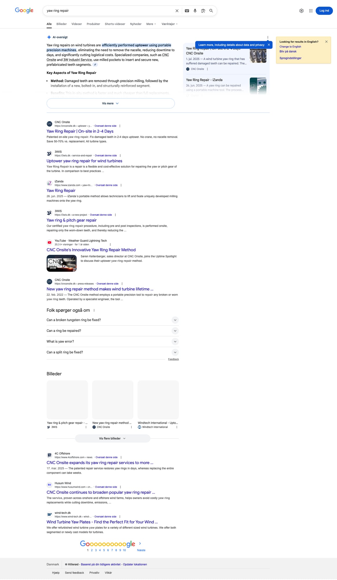 SERP: yaw ring repair